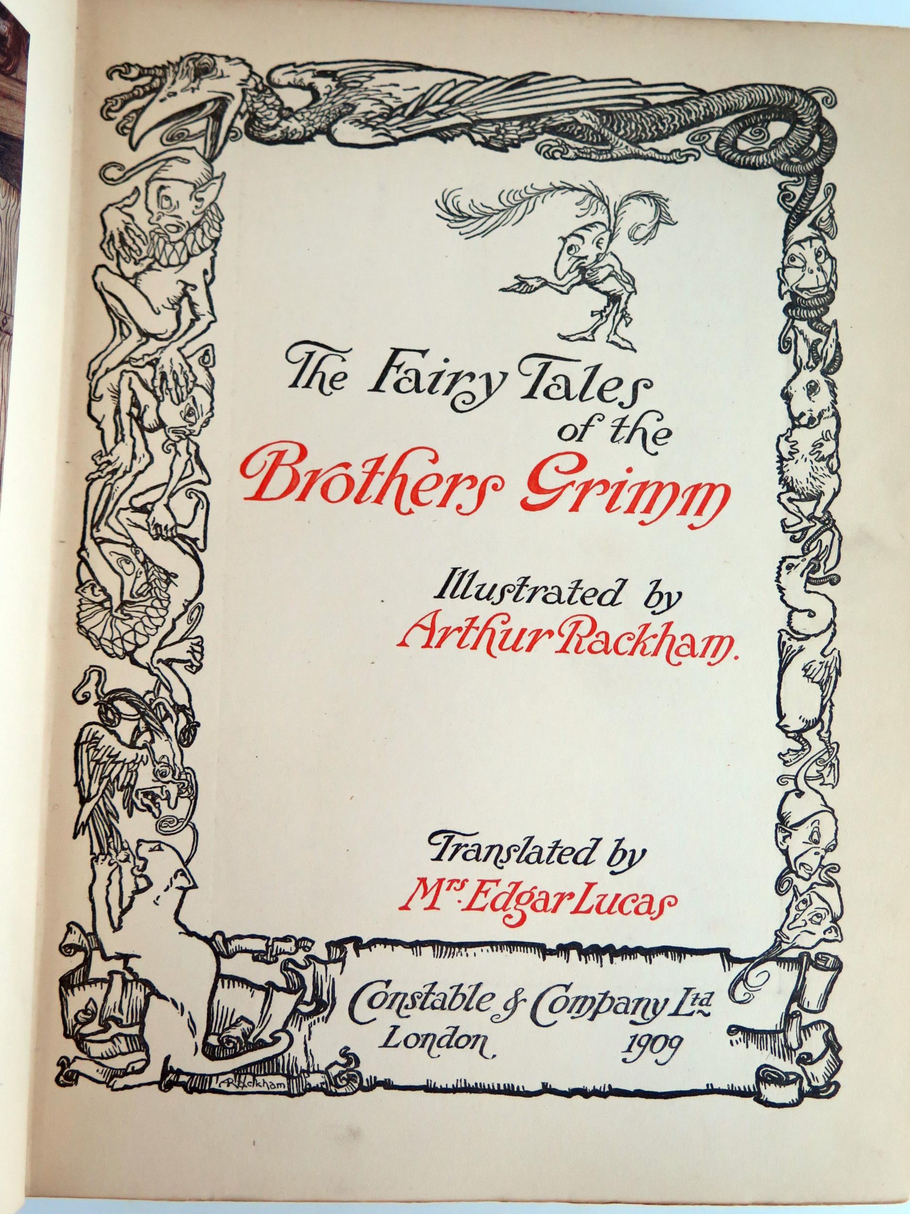 Grimm's Fairy Tales Illustrated by Arthur Rackham, published by Constable & Co. 1909, red cloth - Image 3 of 7