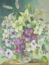 Jennie Bayman 1996, 'Summer Flowers 1996', oil on canvas, signed and labels verso, 44x34cm, framed