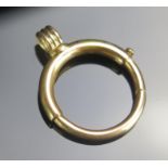 A Large Precious Yellow Metal Bolt Ring, 21mm diam., KEE tests as 15ct, maker R&F, 3,81g. UNLESS