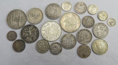 Mixed silver coins World group of 20 silver coins - some better grade