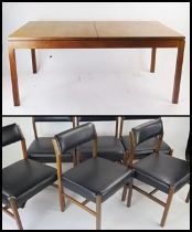Moss Partner's Limited 1967 Teak Extending Dining Table and Six Chairs, 168/219(l)x91.5(w)x71(h)cm