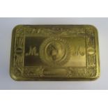 A World War One Princess Mary brass Christmas 1914 box.