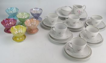 A Swedish Rorflrand Porcelain Part Tea Set, Thomas Vintage Coffee Service, Beswick and Maling bowls