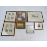 A Selection of Paintings and Prints including Victor Venner (27.5x17mm) and C.E. Brock, etc.