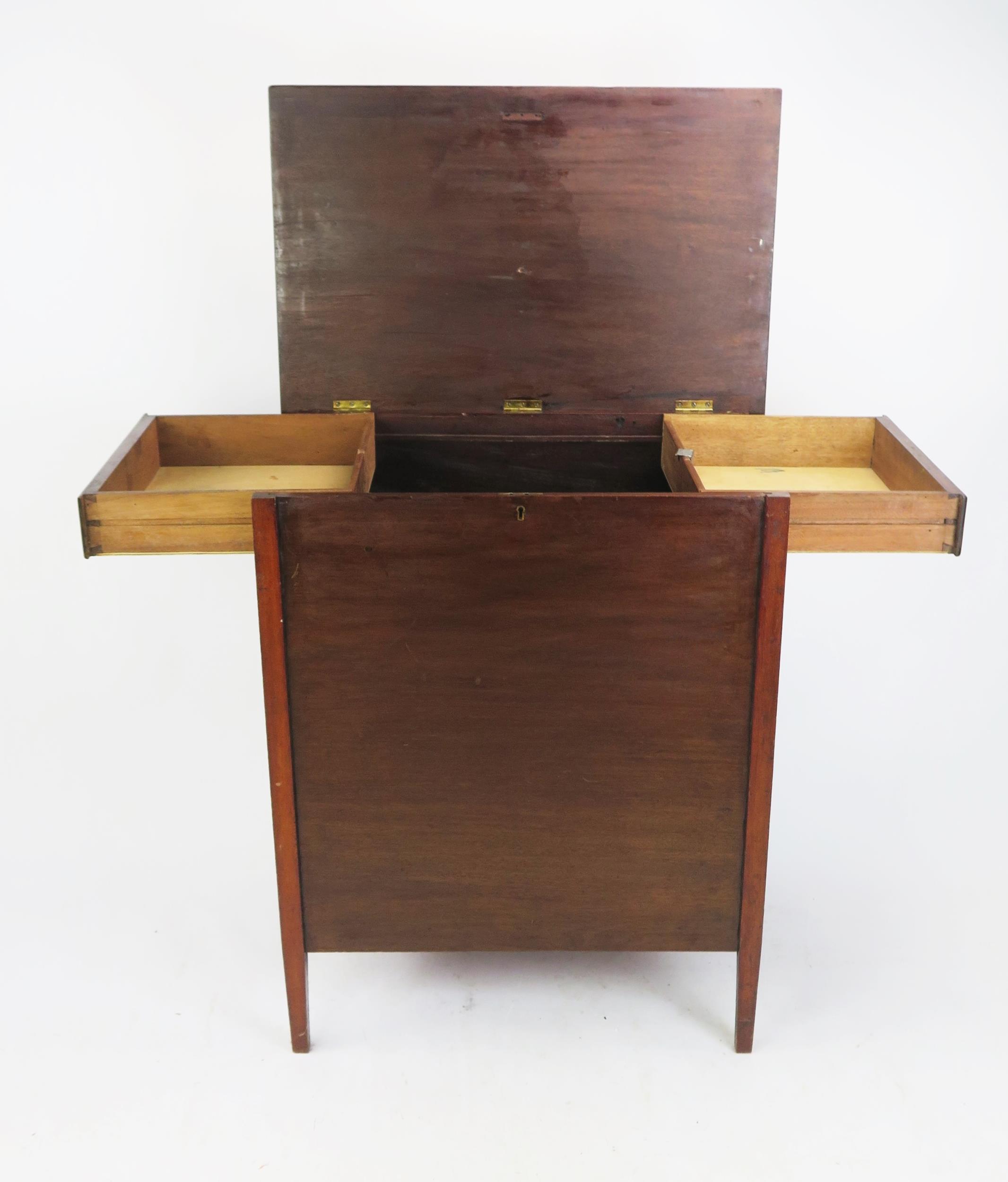 An Edwardian Mahogany, Crossbanded and Strung Kidney Shaped Occasional Table and a chest raised on - Image 4 of 4