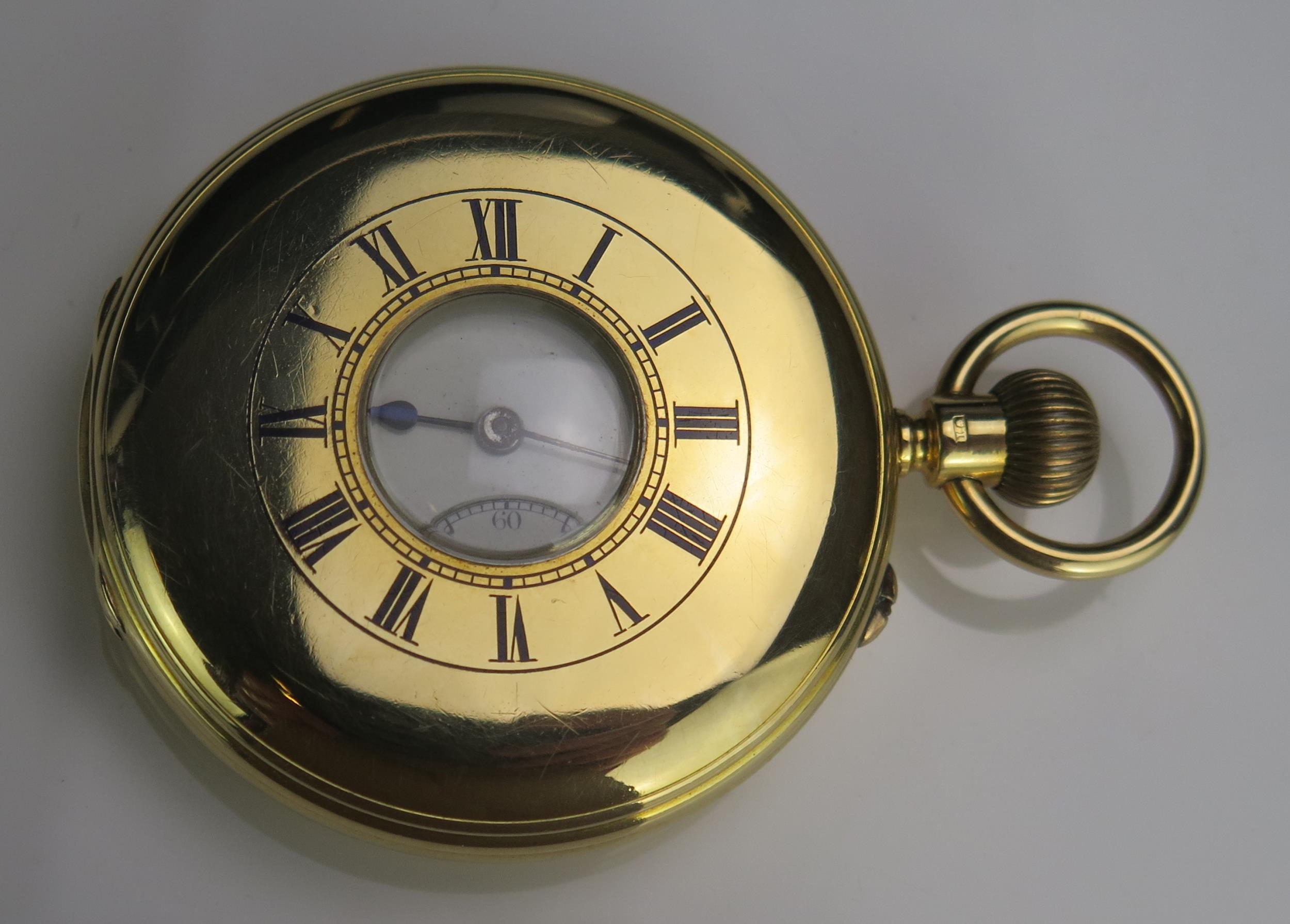 A Dobson & Sons Of Piccadilly 18ct Gold Half Hunter Keyless Pocket Watch (Maker to the Queen),