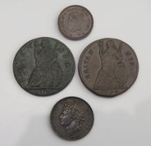 1674 Farthing, 1700 Farthing, 1827 1/3 Farthing, 1852 1/4 Farthing