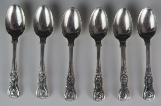 A set of six Victorian Kings pattern teaspoons, various makers and dates, crested, 159gms, 5.13ozs