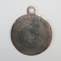 A George III silver prize medal for writing, from Kings Academy, Chapel Street, inscribed and