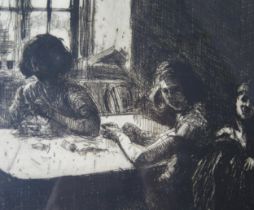 Arthur Henry Knighton Hammond, R.I., R.S.W. (British 1875-1970), children crafting, pencil signed