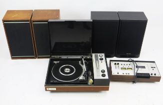 Collection of Hifi including BSR 128 Turntable, Akai GXC 39D Stereo Cassette Deck, pair of Aiwa