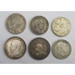 1914 German East Africa Rupee, 1914 Swedish 2 Krona, 1879 Hungary 1 Forint etc.