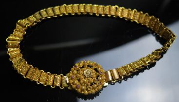 A Victorian Gilt Metal Collar, 14.5" (37cm) with loose 2.25" (7cm) extension