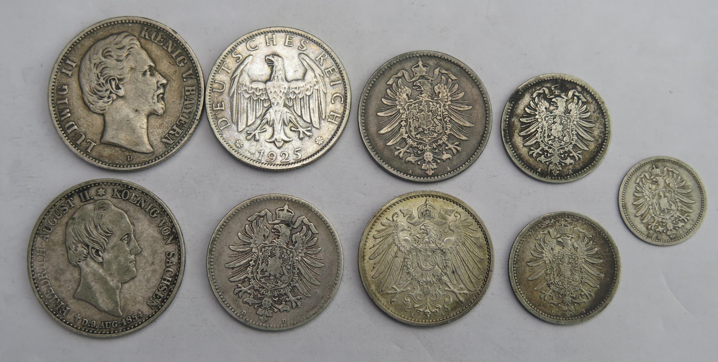 German silver group including 1914 1 Mark (high grade etc.)