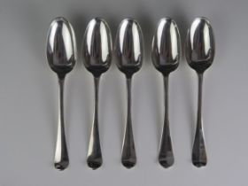 A set of three George III Hanoverian pattern tablespoons, maker Elizabeth Tookey, London, 1773,