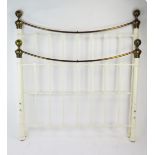 A Victorian Style Cream and Brass 4ft 6in Bed Frame
