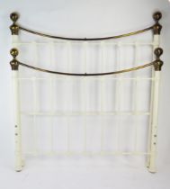 A Victorian Style Cream and Brass 4ft 6in Bed Frame