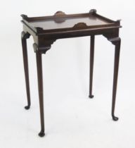 A Mahogany Occasional Table with a galleried top and a Georgian tilt top table