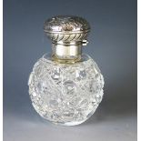 An Elizabeth II clear glass and silver mounted scent bottle, maker The Original Perfume Bottle Co