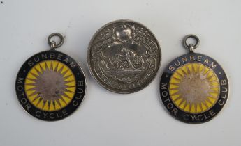 Three assorted silver motorcycle medals, various makers and dates, 41gms, 1.33ozs