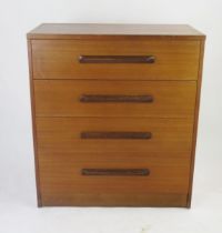 A William Lawrence Teak Chest of Four Drawers, 71.5(w)x42(d)x80(h)cm