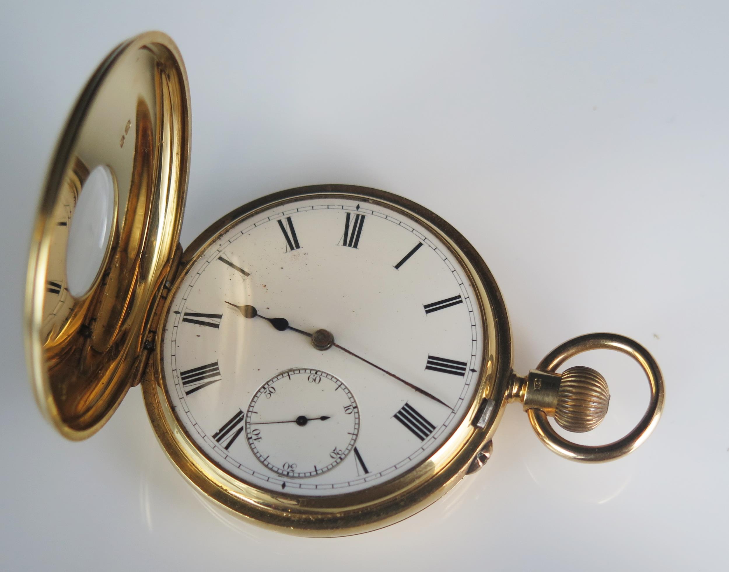 A Dobson & Sons Of Piccadilly 18ct Gold Half Hunter Keyless Pocket Watch (Maker to the Queen), - Image 3 of 3