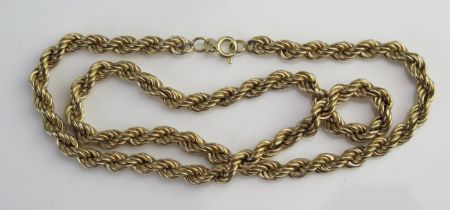 A 9ct Gold Rope Twist Chain, 18" (46cm), 7.18g