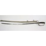 A Spanish reproduction American Civil War style officer's sword with 78cm etched and fullered blade,
