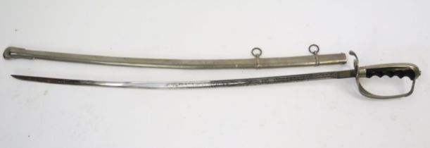 A Spanish reproduction American Civil War style officer's sword with 78cm etched and fullered blade,