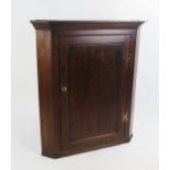 A 19th Century Mahogany Corner Wall Unit (99cm tall), oak side table and a swivel toilet mirror