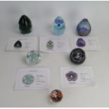 A Collection of Caithness Glass Paperweights including limited editions