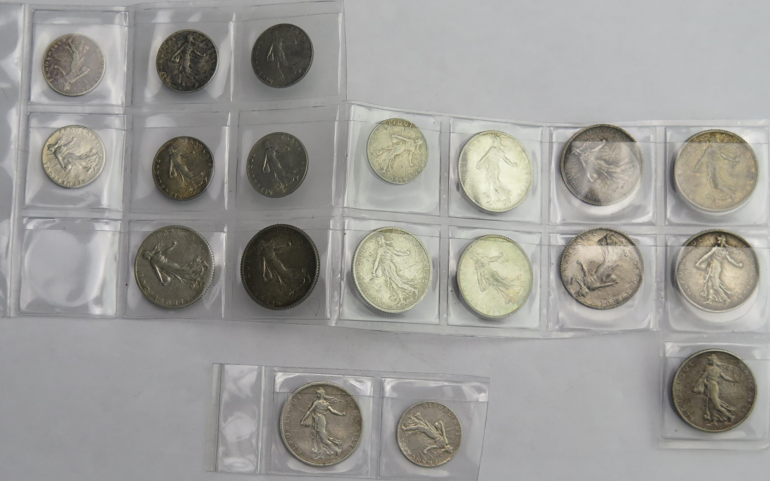 France - Francs 11 x silver Francs, 8 x 1/2 Francs - Image 2 of 2