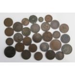 Mixed World coins including 1893 and 1894 / 1898 South African pennies, Greek 1837 10 Aehta Colony