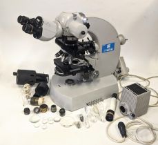 Carl Zeiss III RS Universal Microscope with various lenses and obscurers (untested)