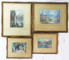 A Set of Four Italian Watercolours _ 'Nr. Albenga (Nr. Alassio)' 26x18cm, 'Audora Valley Nr.