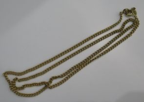 An 18ct Gold Curb Link Chain, 17" (43cm), stamped 750, 3.17g