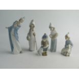 Five Lladro Figurines, largest 24cm