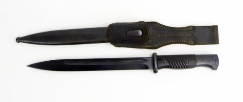 A third Reich period Mauser bayonet model 84/98, the 25.5cm fullered blade numbered 356, with ribbed