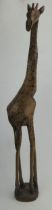 An African Carved Wooden Model of a Giraffe, 80cm high