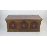 A 19th Century German Painted Pine Chest dated 1847, 125(l)x58(d)x47.5(h)cm