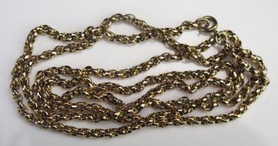 A Victorian Precious Yellow Metal Faceted Chain, 29" (74cm), KEE tests as 9ct, 11.46g. UNLESS