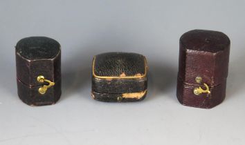 Two 19th century Ring Boxes, one named H.L. Brown of Sheffield and a Harrods box