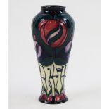 A Moorcroft pottery tribute to Mackintosh vase, 21cm high.