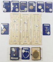 A quantity of silver and silver coloured metal jewellery items stamped '925' and 'SILVER' or
