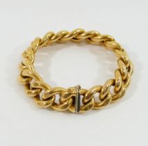 An Italian hollow curb link bracelet, of large proportions, the links with slightly flattened sides,