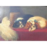 19th century British, two King Charles Cavalier spaniels, oil on board, after the original 'The