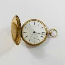 A Swiss pocket watch by A Golay-Leresche of Geneve, the yellow metal case cast with a detailed woven