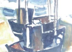 Arthur Freeman (1927 - 1992), 'Fishing boats at Night', watercolour, signed lower right and dated '