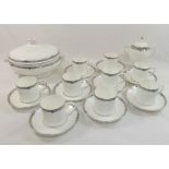 A selection of Wedgwood Amherst pattern bone chain comprised of a vegetable tureen and lid, a two-