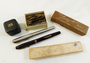 A Conway Stewart Fountain pen, with lever fill action, green marbled case and '14 CT GOLD' nib, with